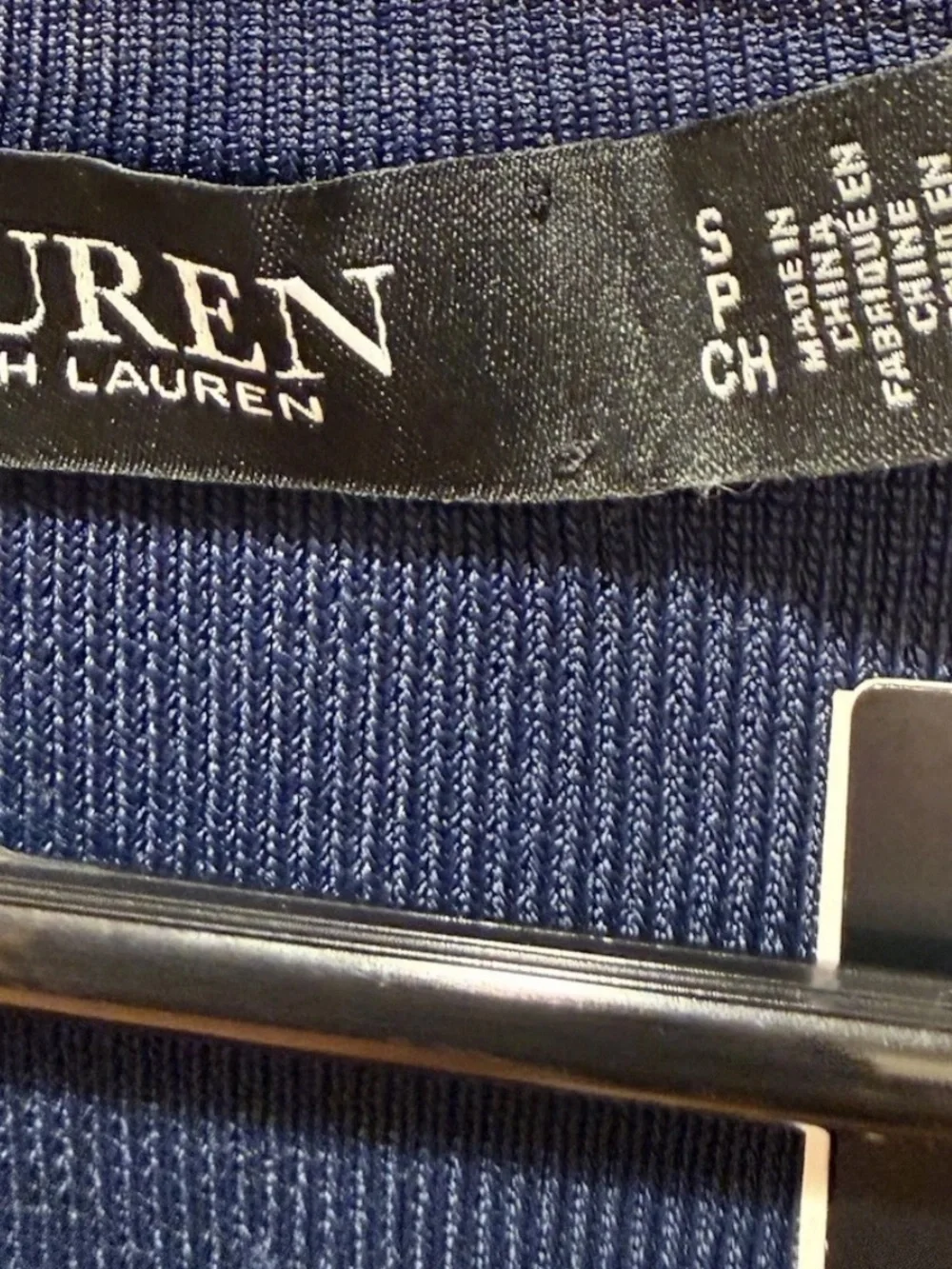 Lauren Ralph Lauren Open Cardigan Long SM Navy White Stripe Solid NWT MSRP $225 - Picture 9 of 15